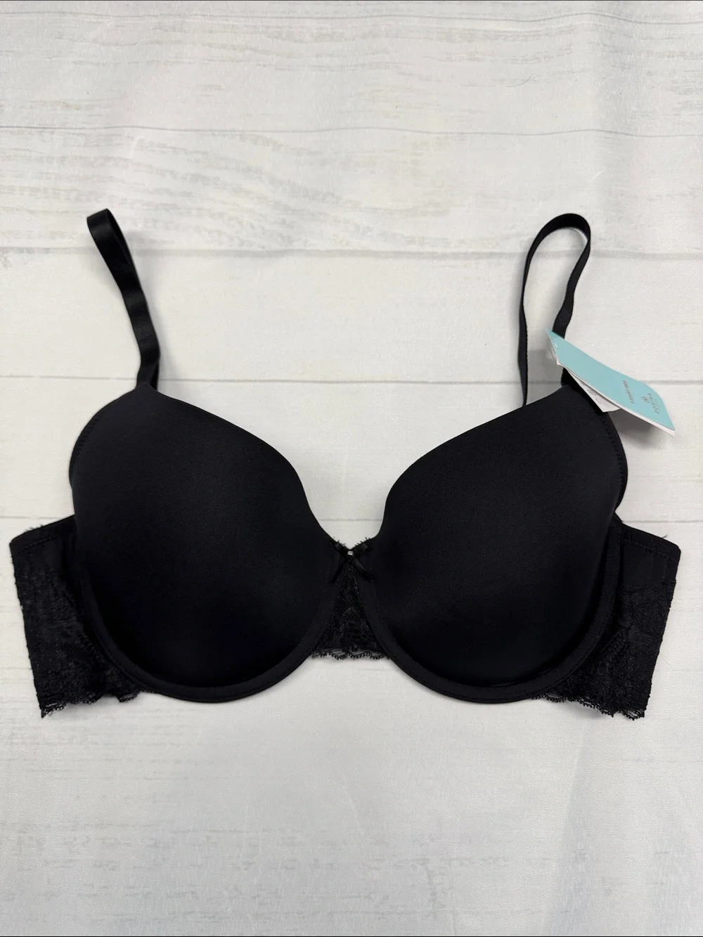 Dorina Curves NWT Black Lace Trim Adele 3 T-Shirt Padded Underwire Bra Size 36D